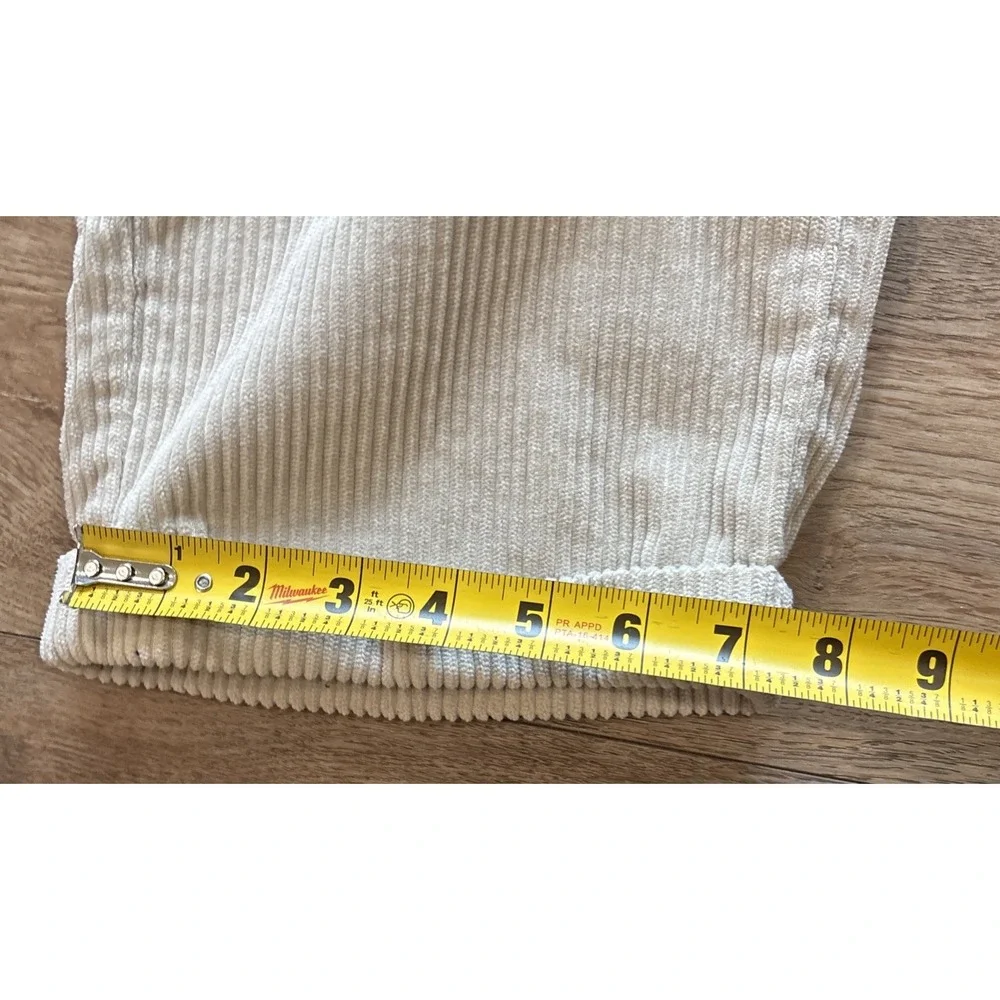 Vtg LL Bean Pants Mens 34x30 Beige Corduroy Chino Baggy Cuffed 90s Skater